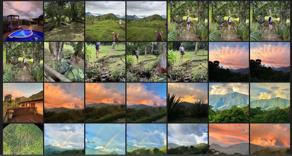 Double rainbow over Andean valley